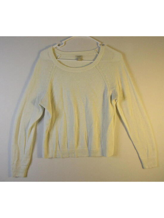 J. Crew Sweaters - J. Crew Womens Pullover Rib Knit Sweater Long Sleeve Crew Neck Size S White